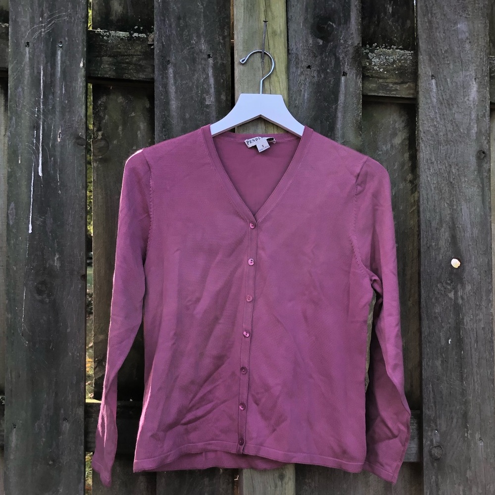 Pendleton Silk Blend Button Down Sweater Sp - image 1